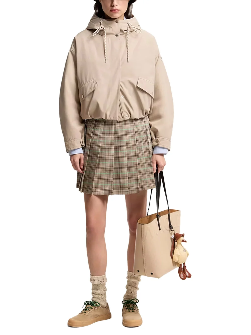 Moncler Women Eucalyptus Hooded Short Jacket Beige - Image 2