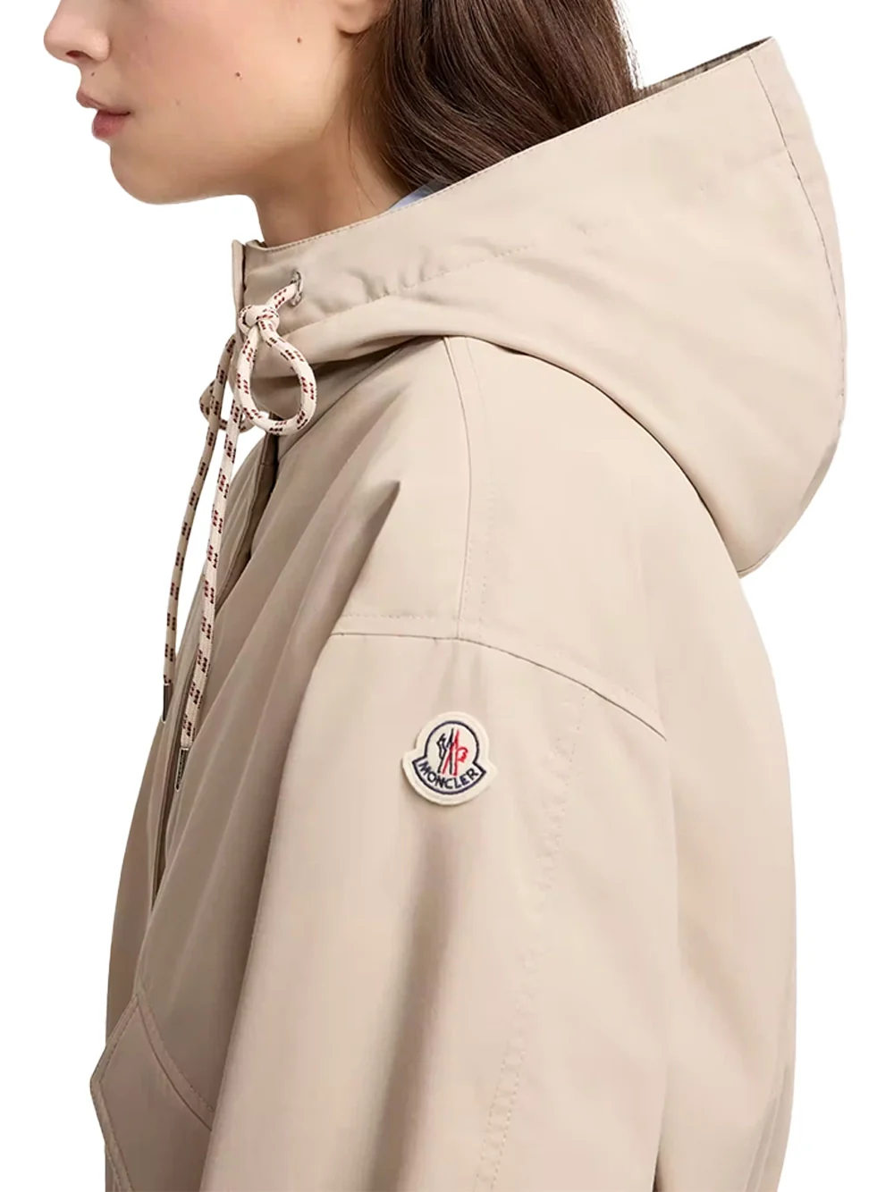 Moncler Women Eucalyptus Hooded Short Jacket Beige - Image 6
