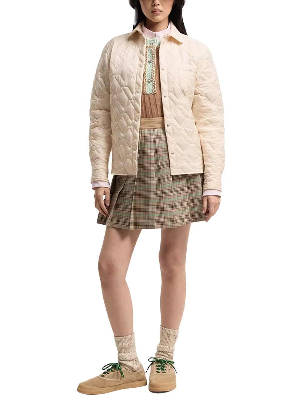 Moncler Women Checked Pleated Mini Skirt - Image 2