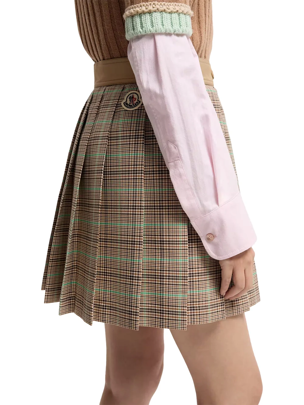 Moncler Women Checked Pleated Mini Skirt - Image 4