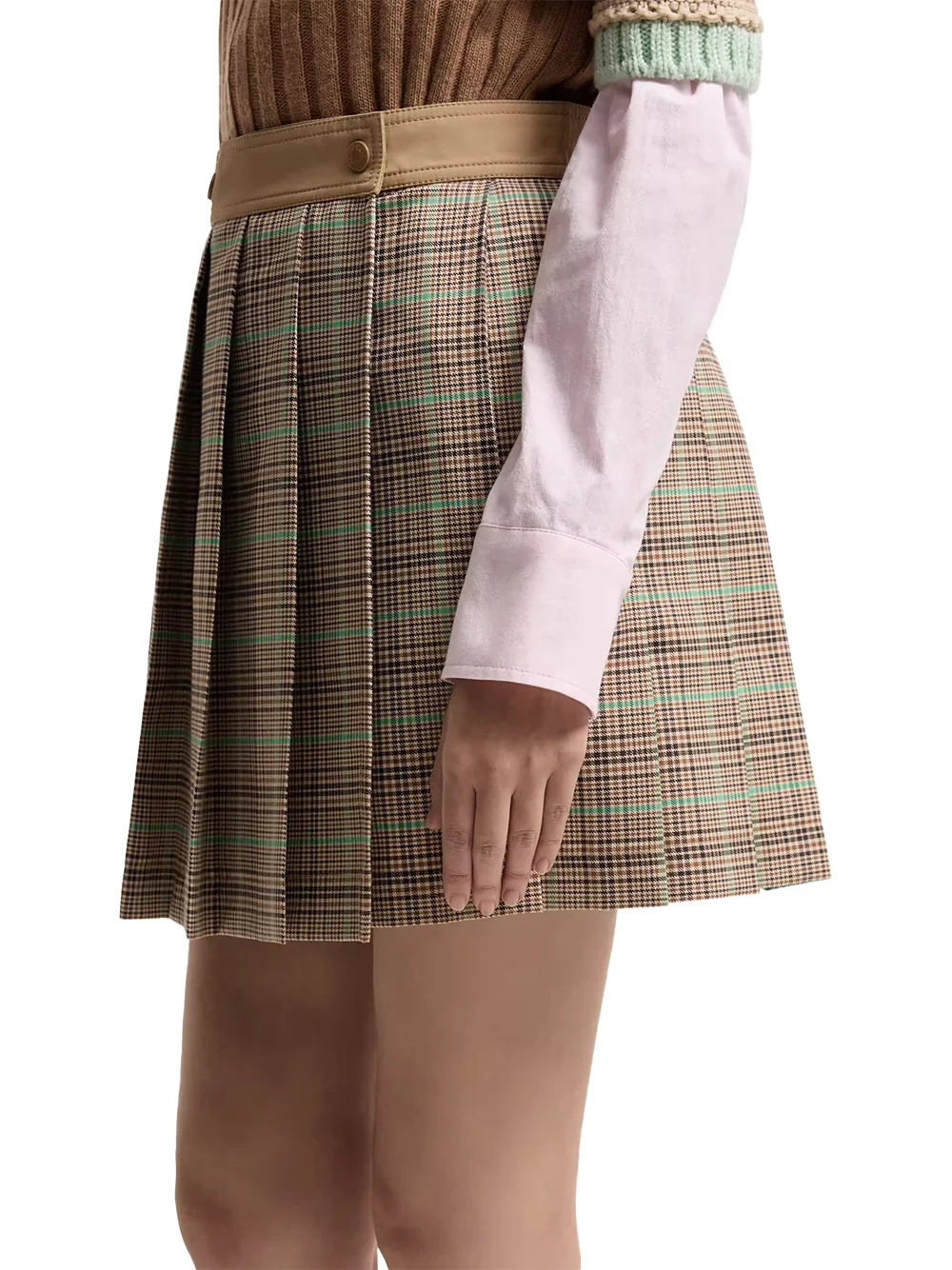 Moncler Women Checked Pleated Mini Skirt - Image 5