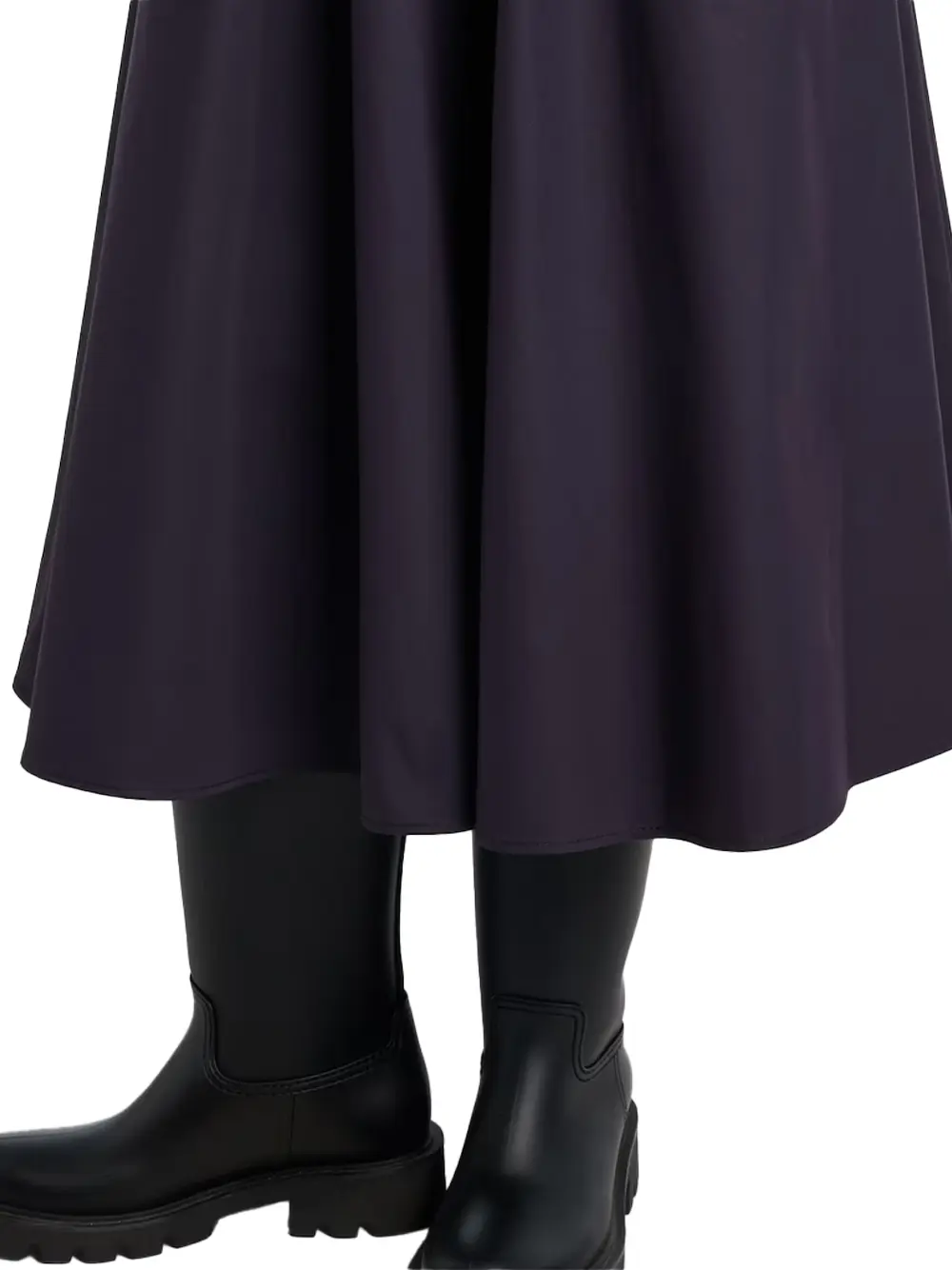 Moncler Women Cotton-Blend Jersey Midi Skirt Navy - Image 5
