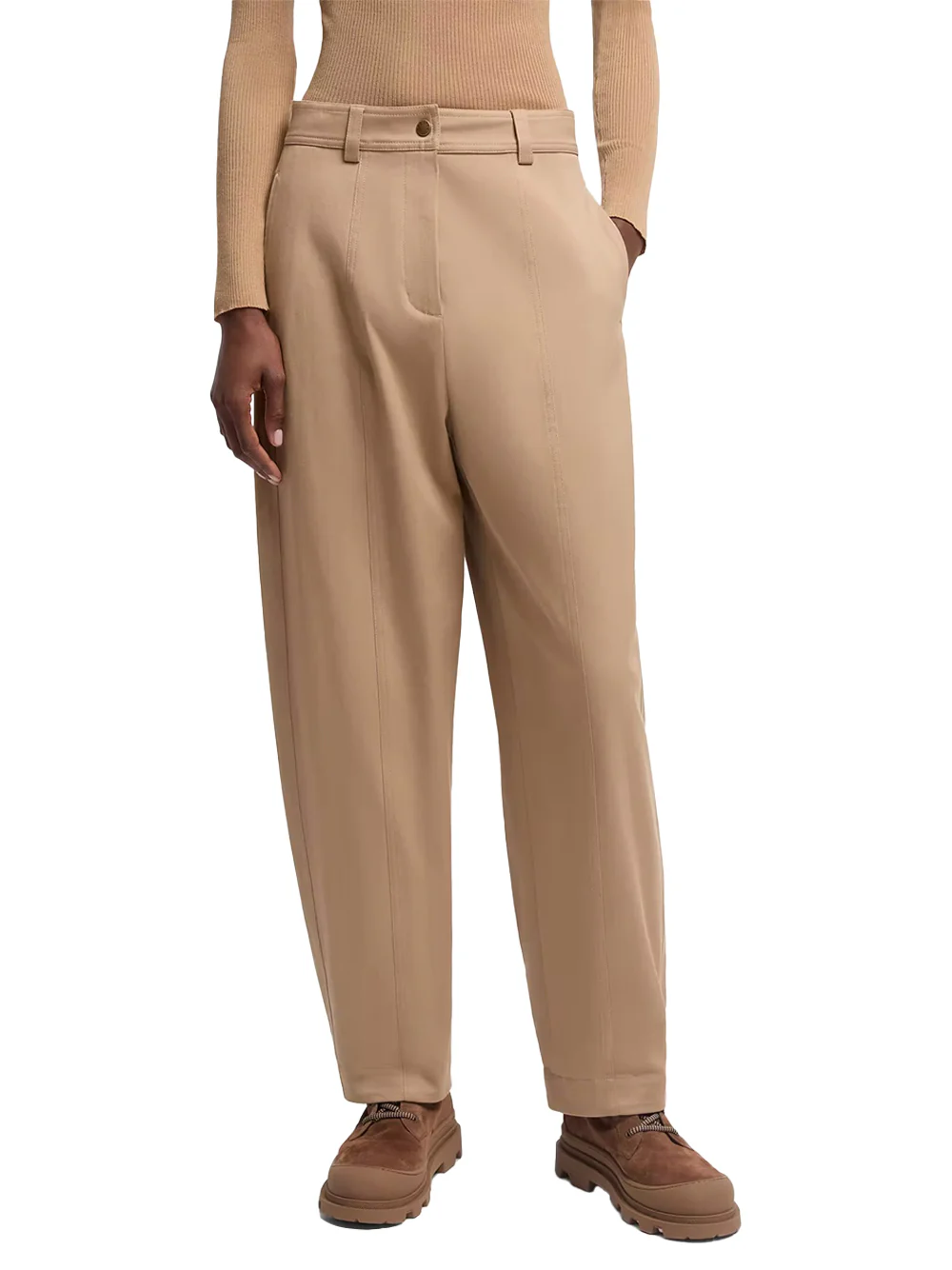 Moncler Women Straight Leg Trousers Brown - Image 4