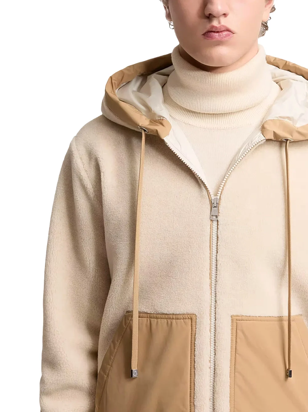 Moncler Men Teddy Hoodie Light Beige - Image 4