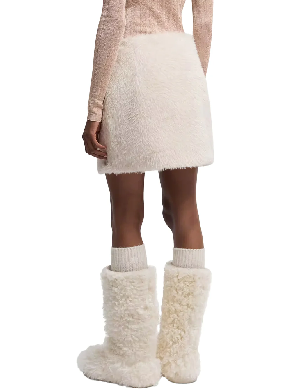 Moncler Women Teddy Mini Skirt White - Image 7