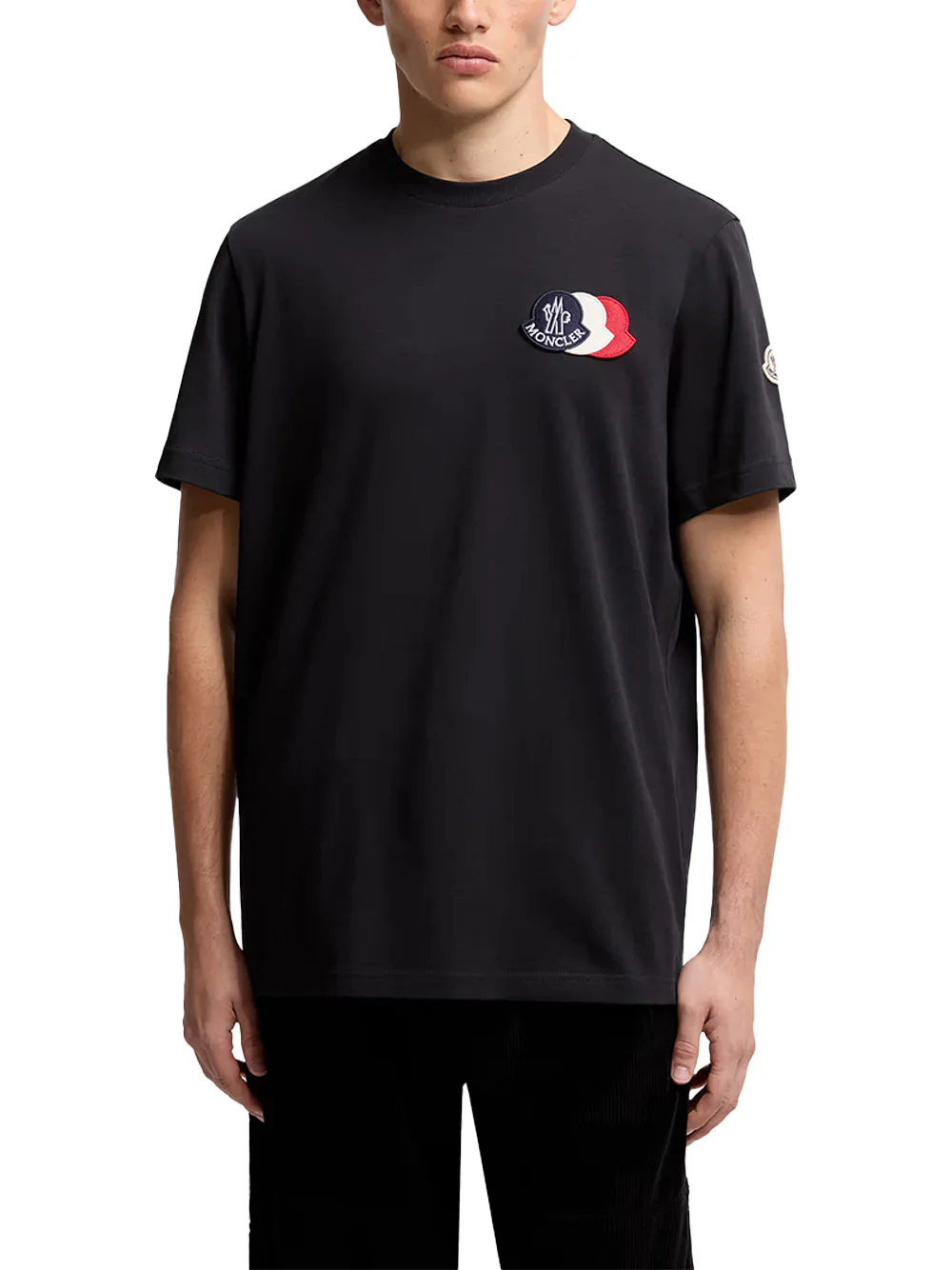 Moncler Men Tricolor Logo T-Shirt Navy - Image 4