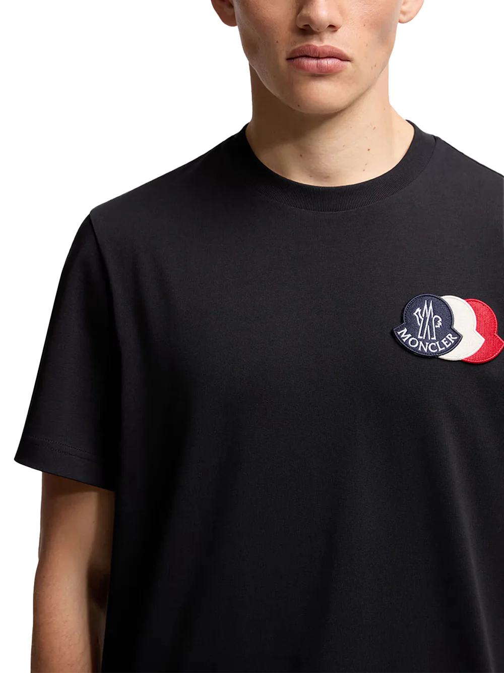 Moncler Men Tricolor Logo T-Shirt Navy - Image 5