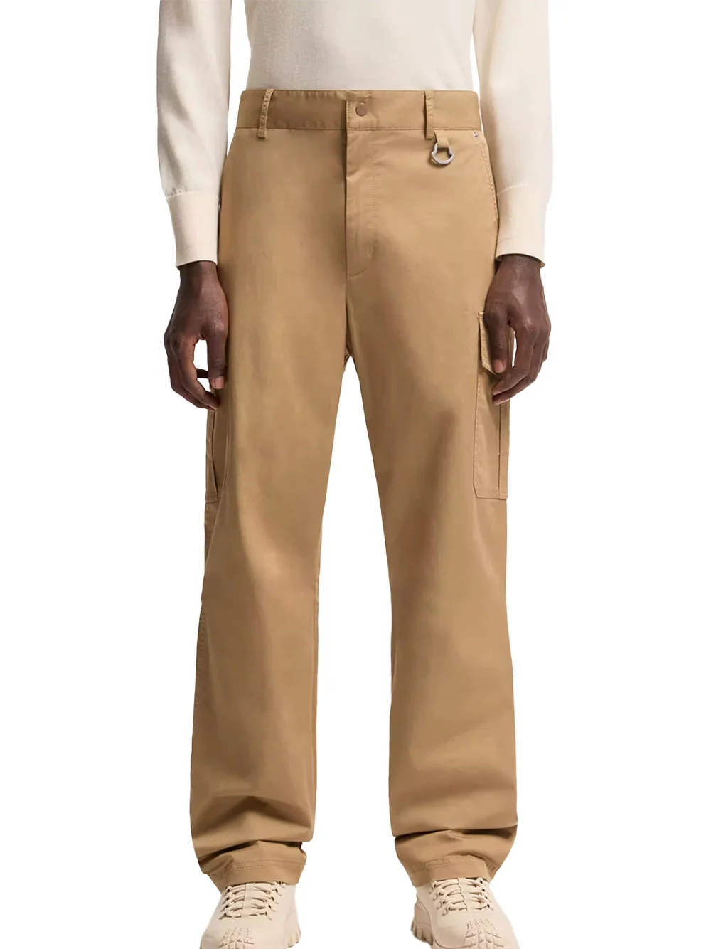 Moncler Cargo Cotton Blend Gabardine Trousers Beige - Image 3