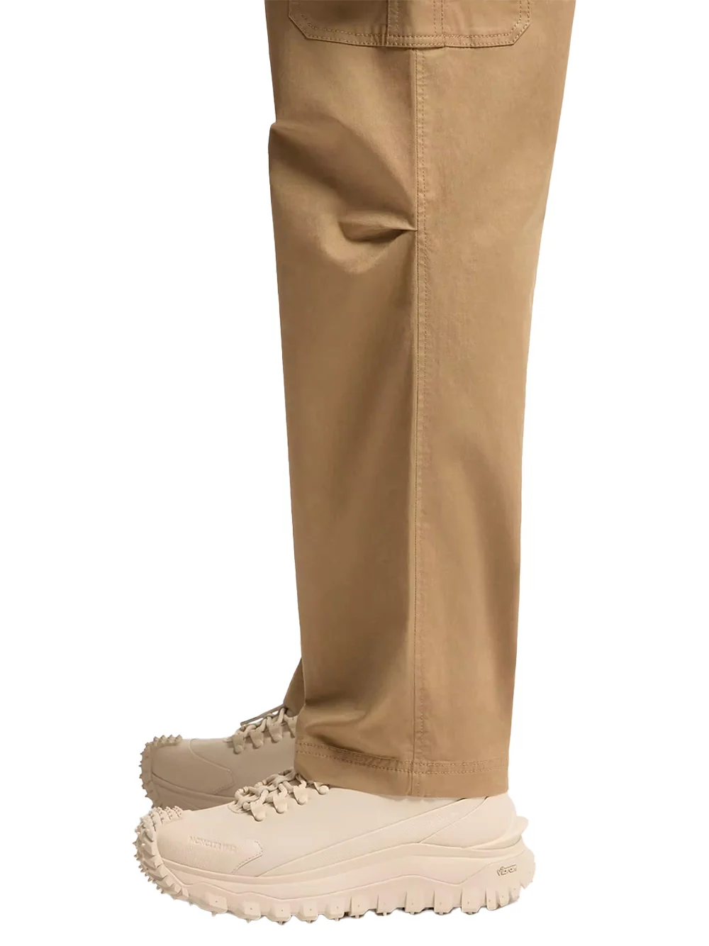 Moncler Cargo Cotton Blend Gabardine Trousers Beige - Image 4
