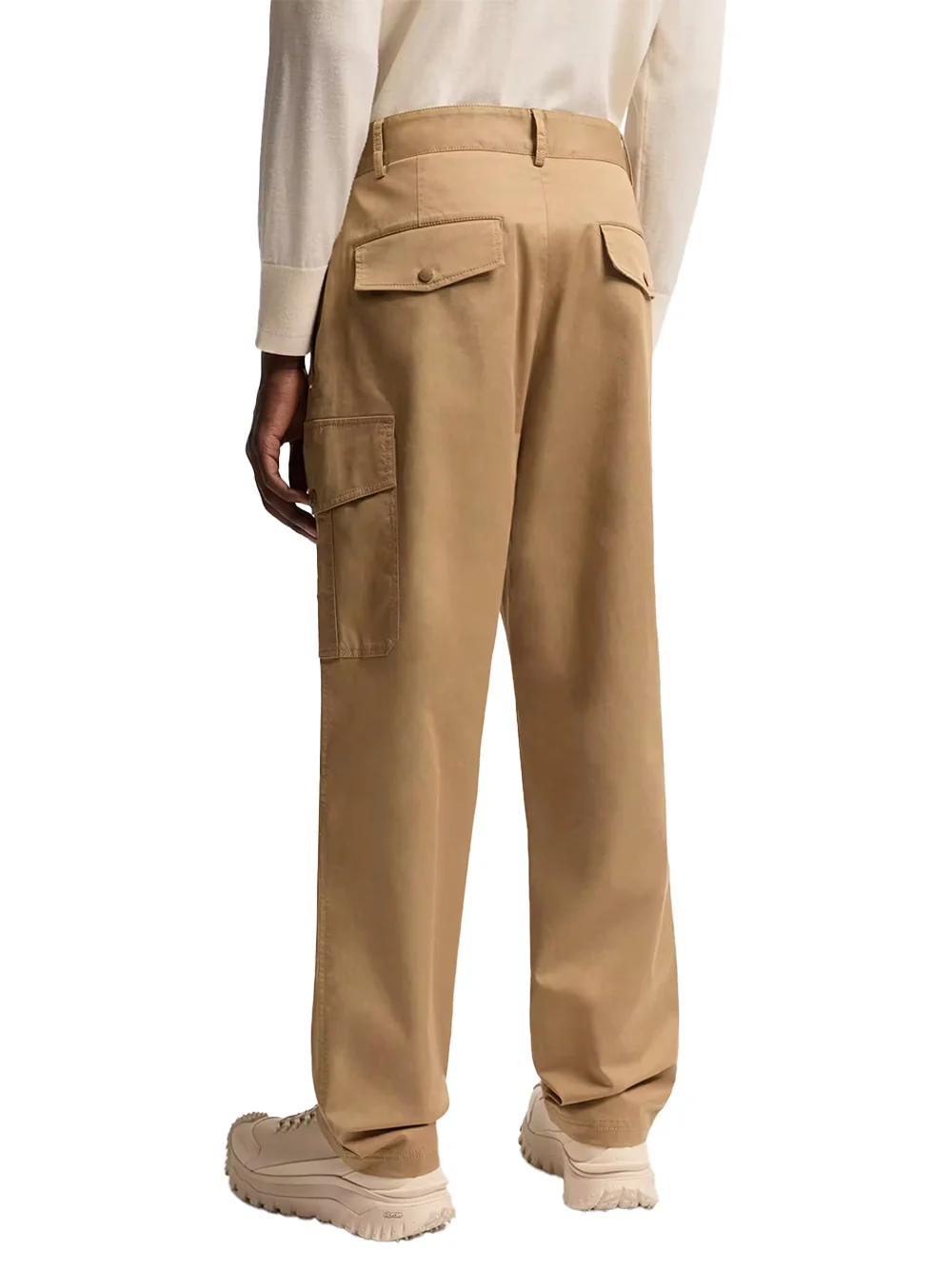 Moncler Cargo Cotton Blend Gabardine Trousers Beige - Image 5