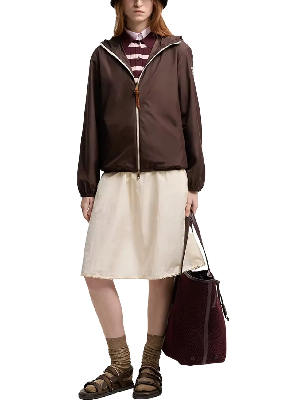 Moncler Women Fegeos Hooded Jacket Brown - Image 2