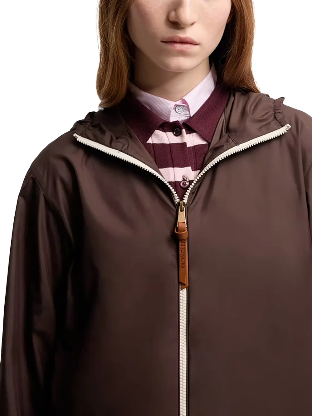 Moncler Women Fegeos Hooded Jacket Brown - Image 4