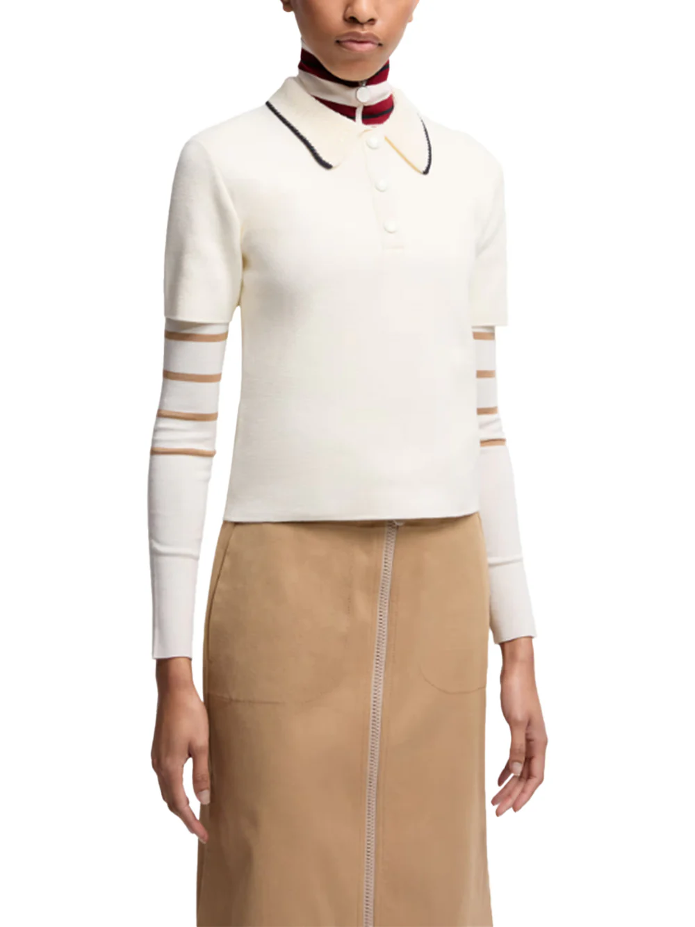 Moncler Women Knit Cotton Polo Shirt - Image 7