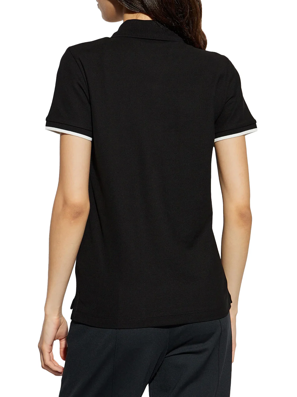Moncler Women Embroidered Logo Polo Shirt Black - Image 5