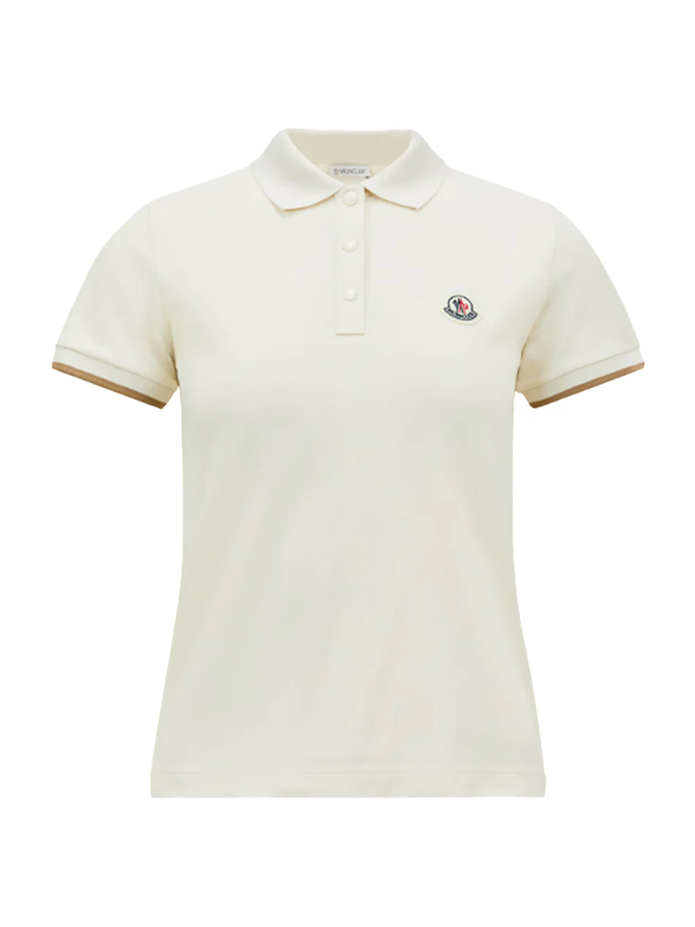 Moncler women Logo Patch Cotton Piquet Polo Shirt White - Image 2