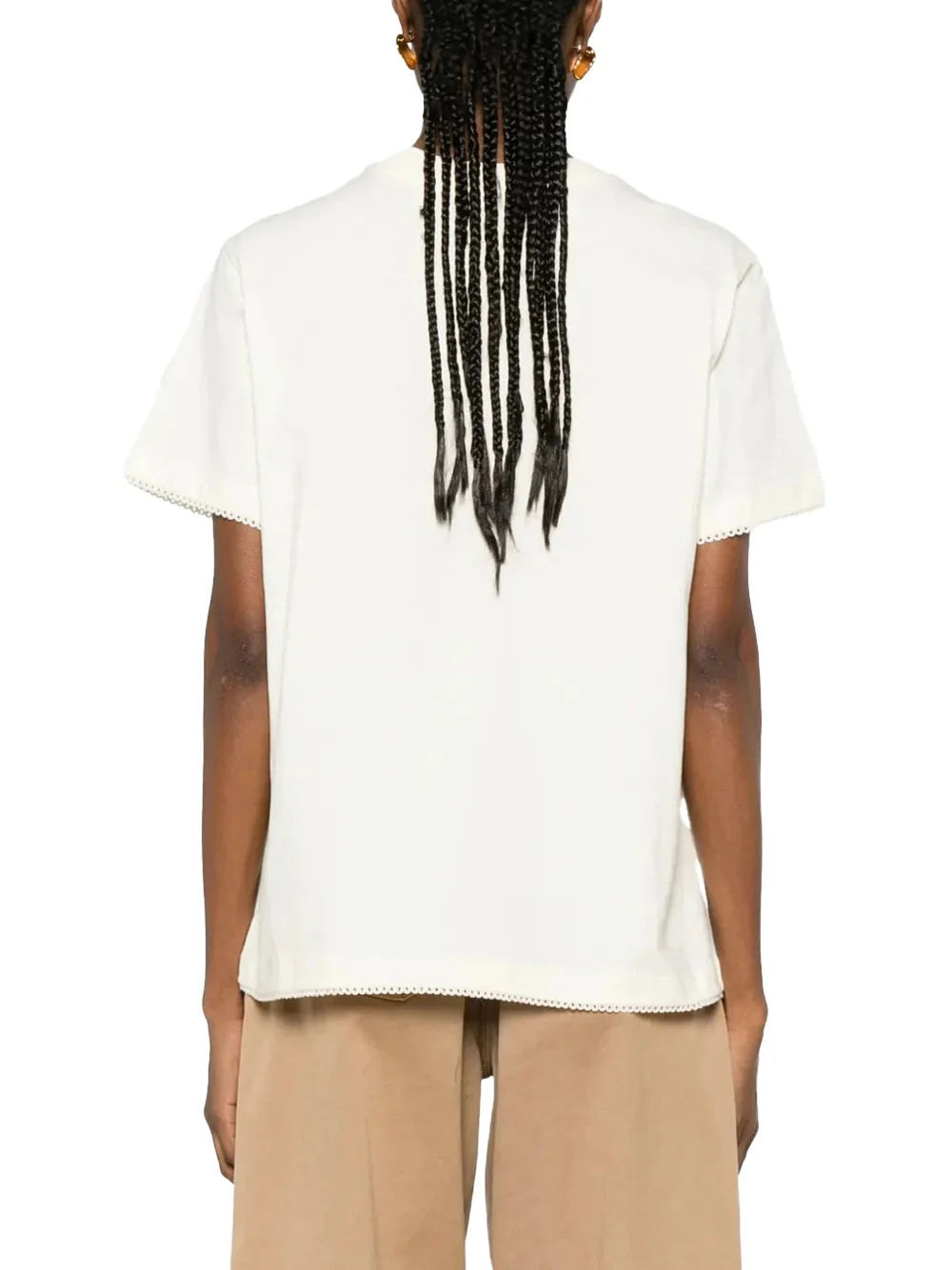 Moncler Women Logo T-Shirt Ivory - Image 5