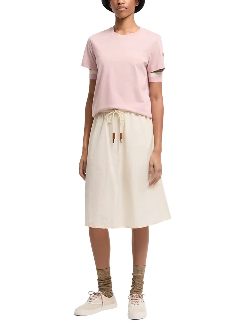 Moncler Women Embroidered Logo T-Shirt Pink - Image 2