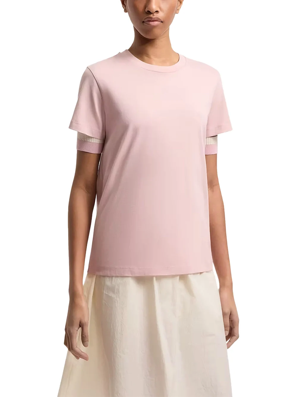 Moncler Women Embroidered Logo T-Shirt Pink - Image 3