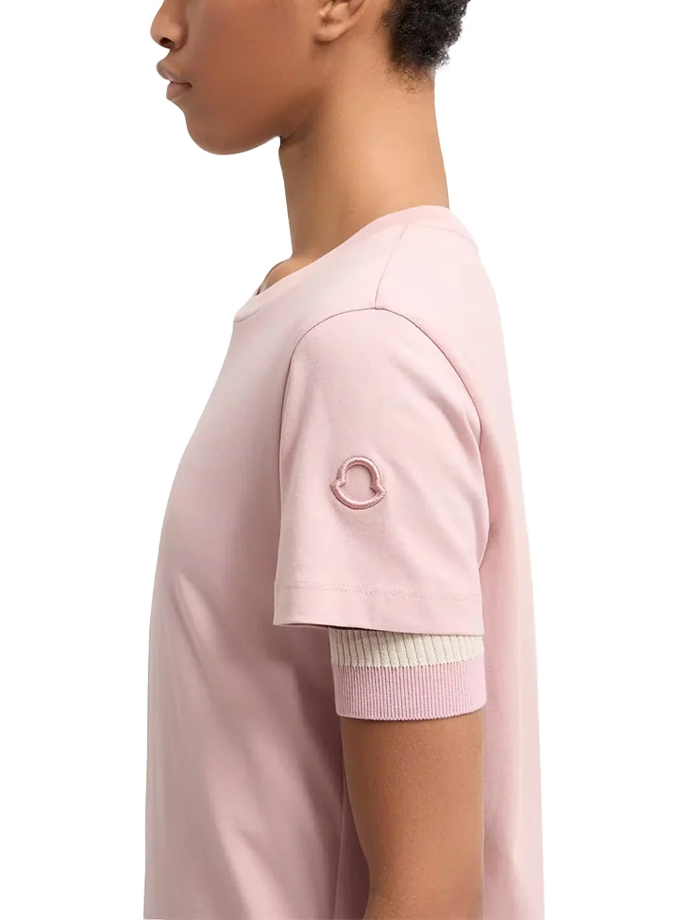 Moncler Women Embroidered Logo T-Shirt Pink - Image 5
