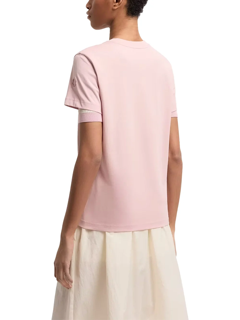 Moncler Women Embroidered Logo T-Shirt Pink - Image 6