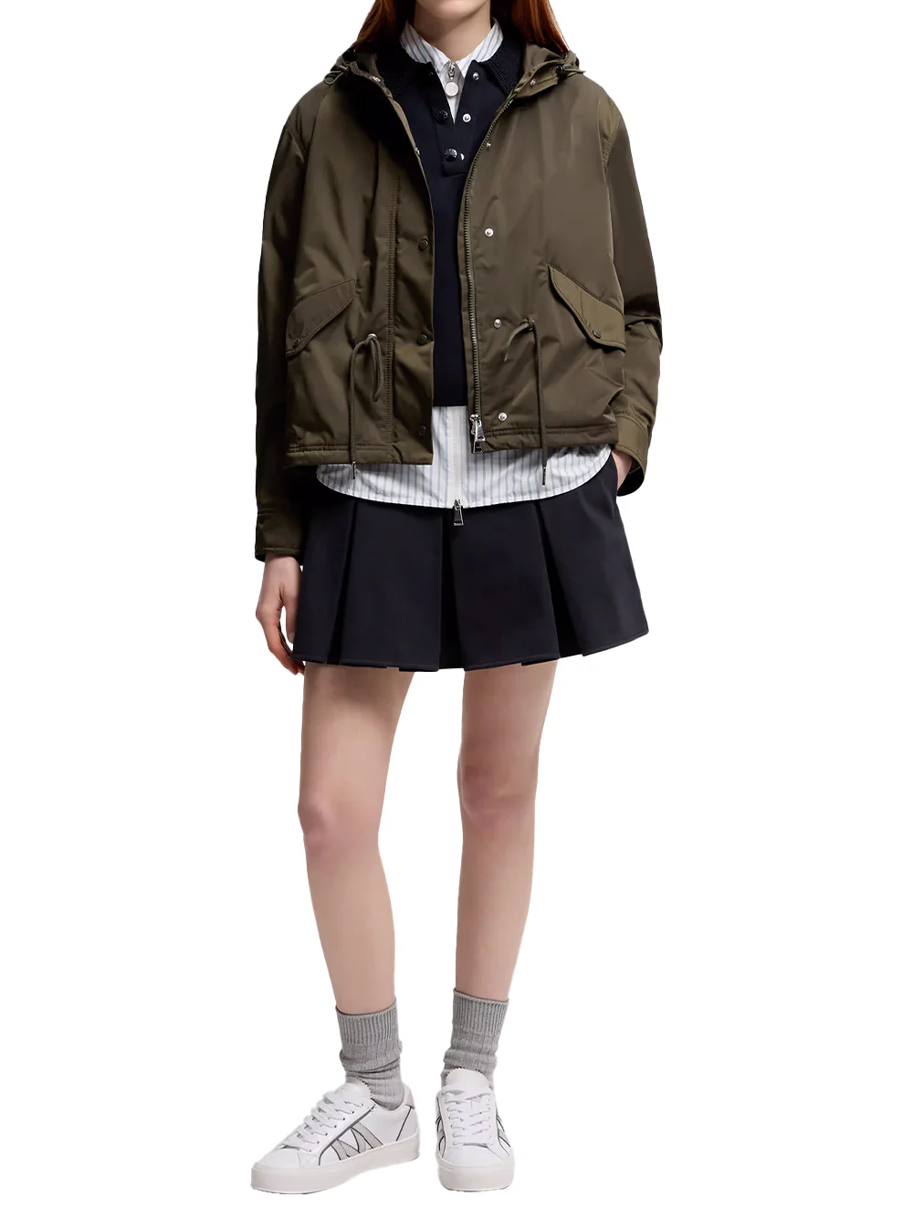 Moncler women Knit Cotton Polo Shirt Navy - Image 3