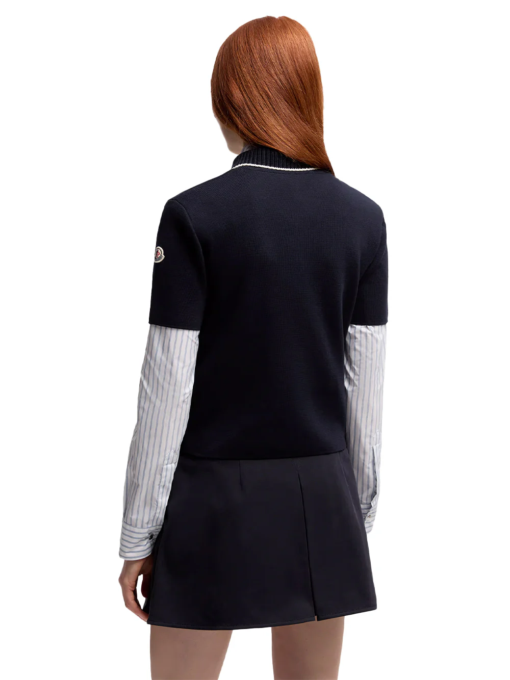 Moncler women Knit Cotton Polo Shirt Navy - Image 4