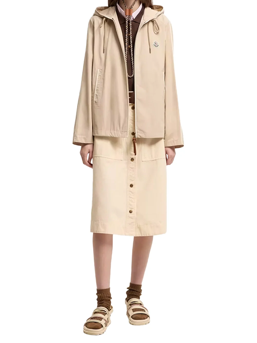 Moncler Women Sarracenia Hooded Jacket Lbeige - Image 2