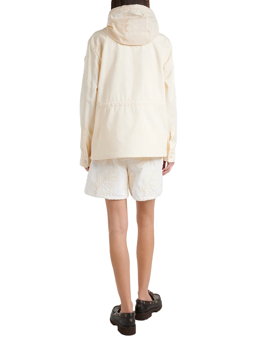 Moncler Women Embroidered Cotton Shorts White - Image 4