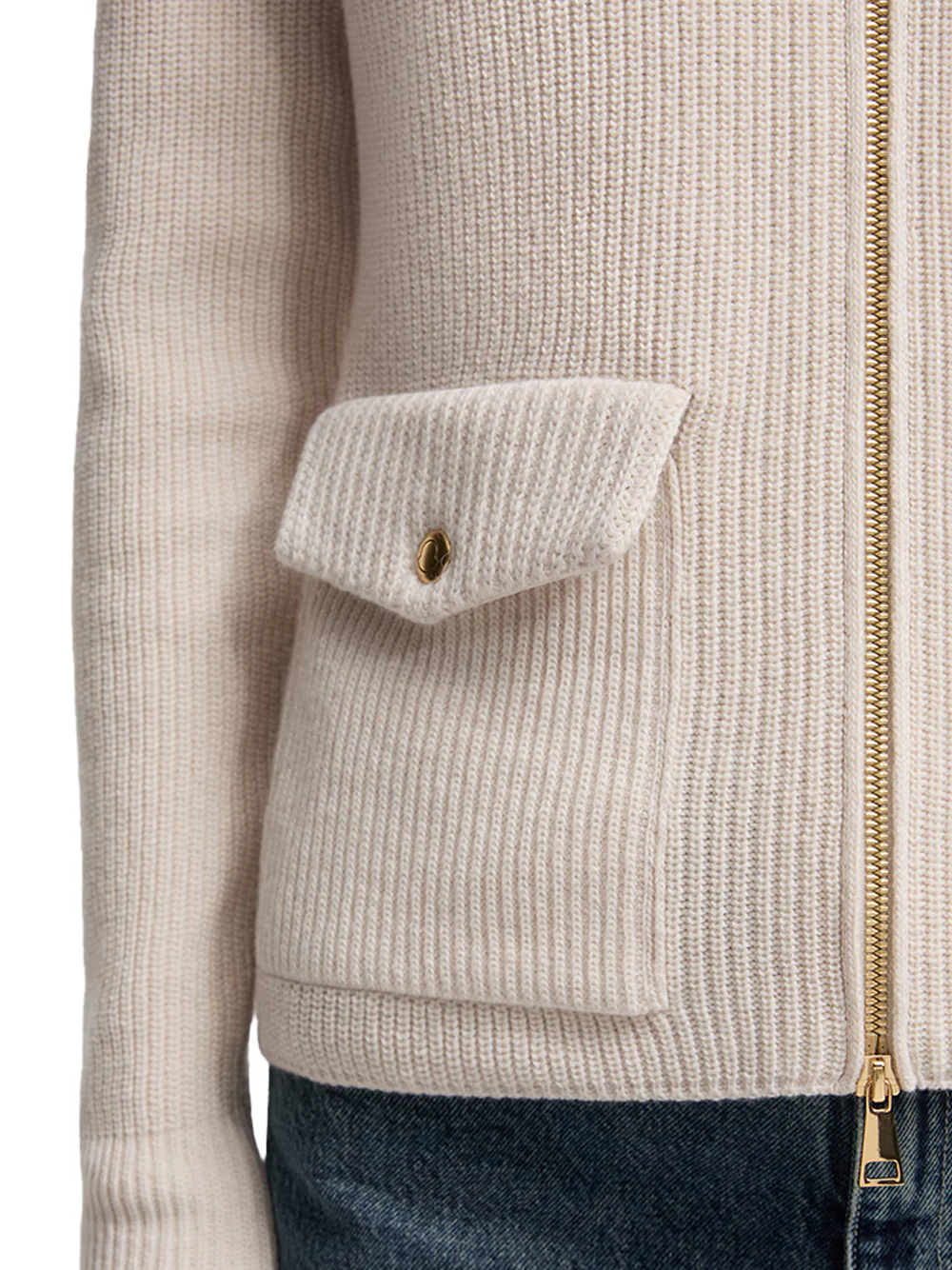 Moncler Women Padded Wool Zip-Up Cardigan White - Image 6