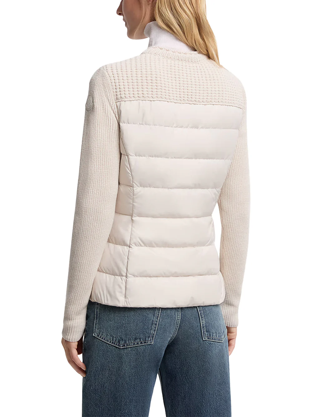 Moncler Women Padded Wool Zip-Up Cardigan White - Image 7