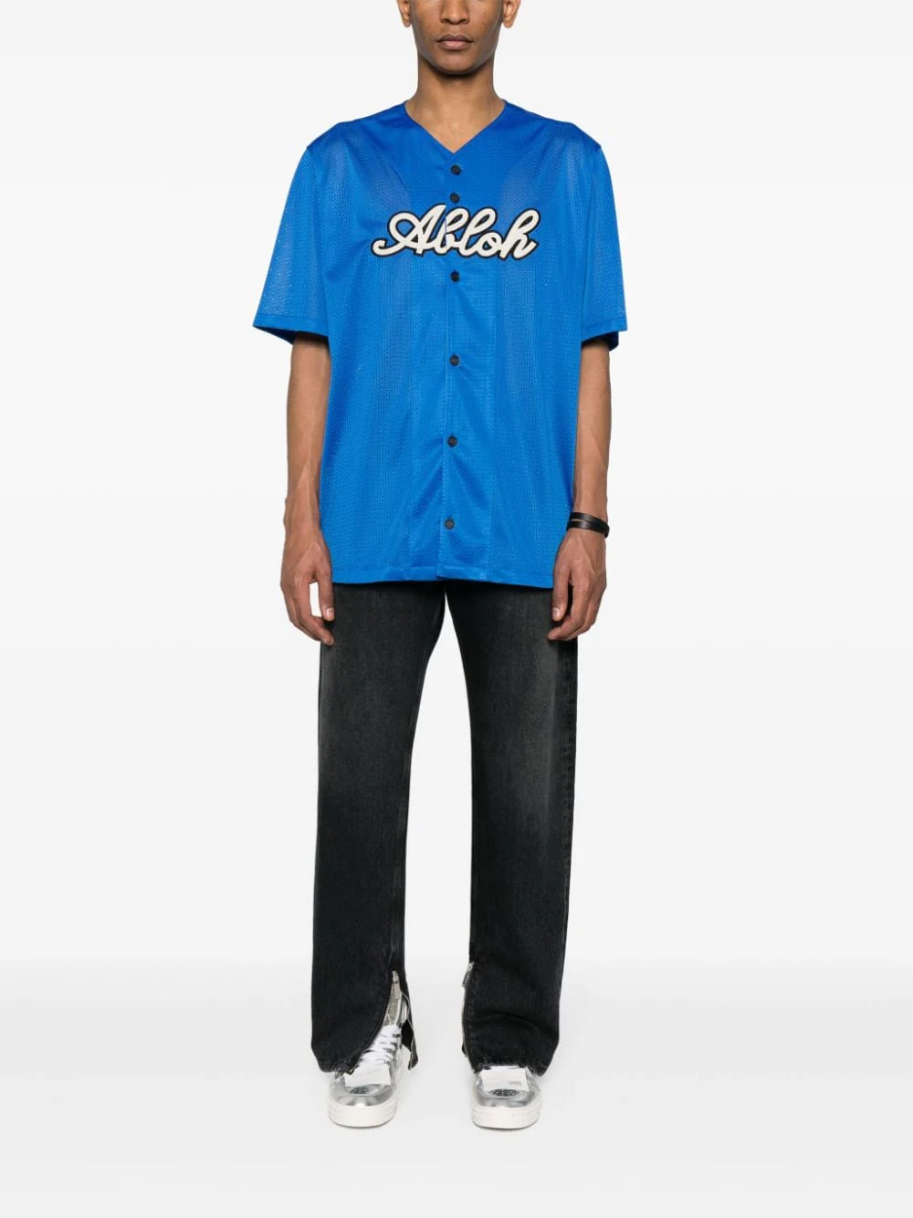 Off-White Zip Detail Straigh Leg Jeans Black - Image 2