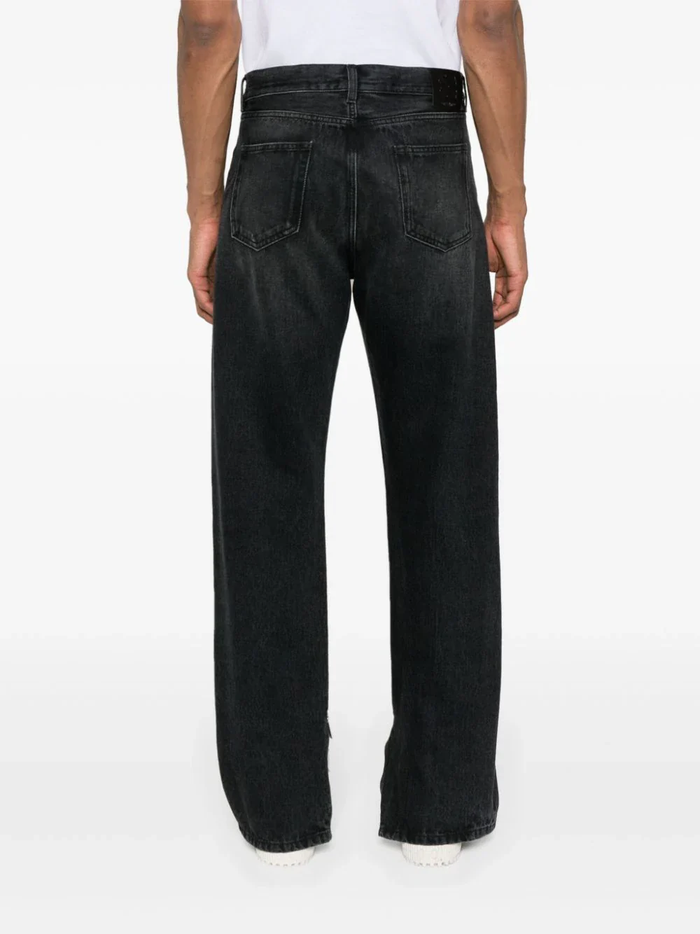 Off-White Zip Detail Straigh Leg Jeans Black - Image 4
