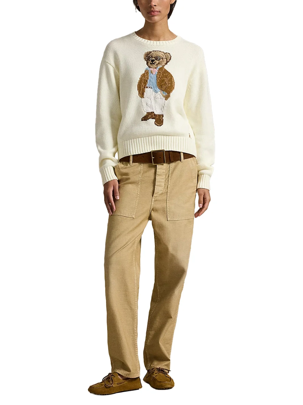 Polo Ralph Lauren Bear Cotton Sweater Cream - Image 2