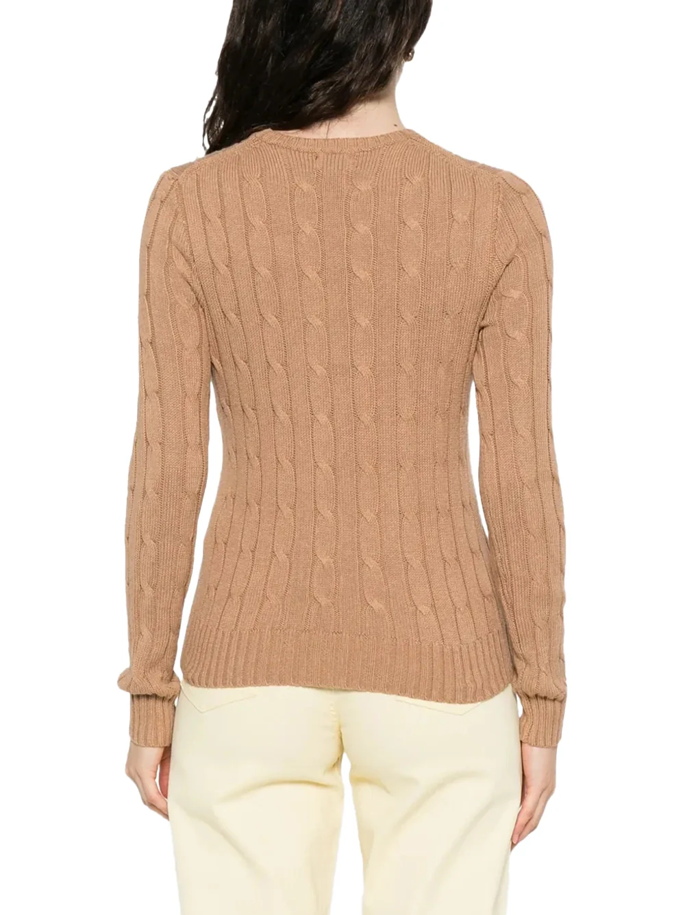 Polo Ralph Lauren Cable-Knit Crew-Neck Sweater Camel - Image 5