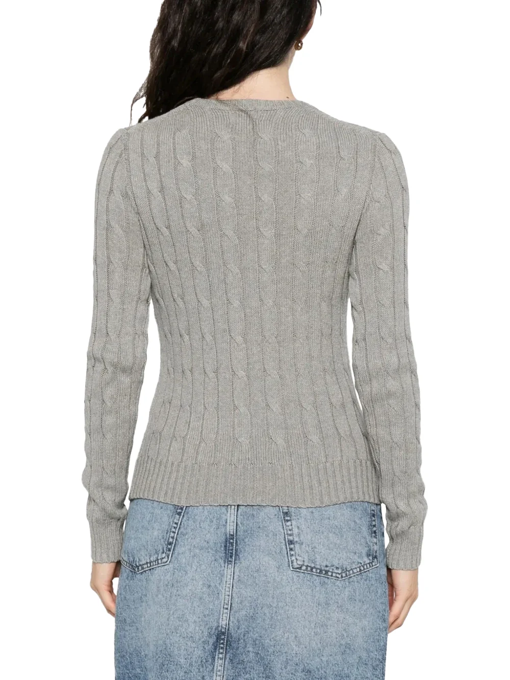 Polo Ralph Lauren Cable-Knit Crew-Neck Sweater Grey - Image 5