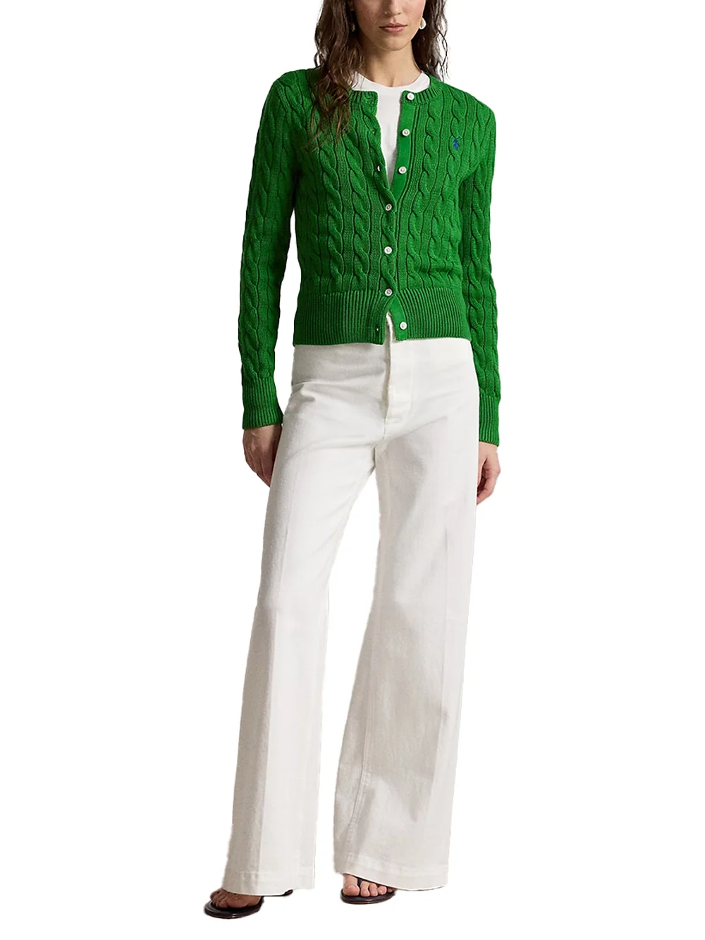 Ralph Lauren Crewneck Cardigan Green - Image 2
