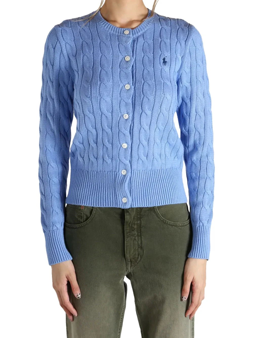 Ralph Lauren Crewneck Cardigan Light Blue - Image 2