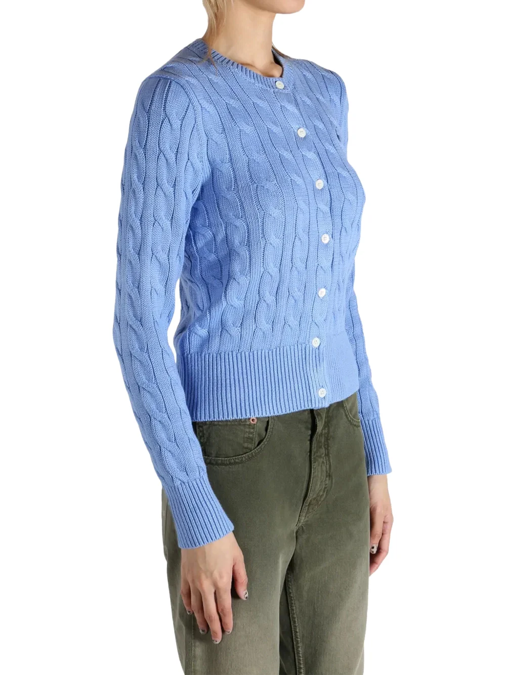 Ralph Lauren Crewneck Cardigan Light Blue - Image 3