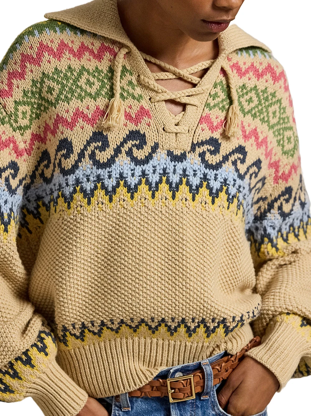 Polo Ralph Lauren Fair Isle Jumper Tan Multi - Image 4