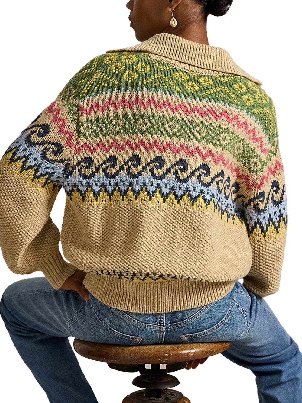 Polo Ralph Lauren Fair Isle Jumper Tan Multi - Image 6