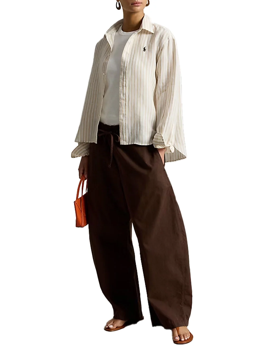Ralph Lauren Linen Shirt Tan/White - Image 2