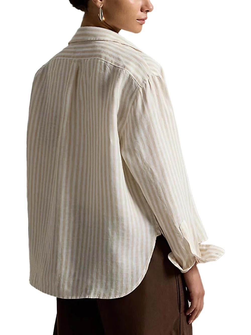 Ralph Lauren Linen Shirt Tan/White - Image 5