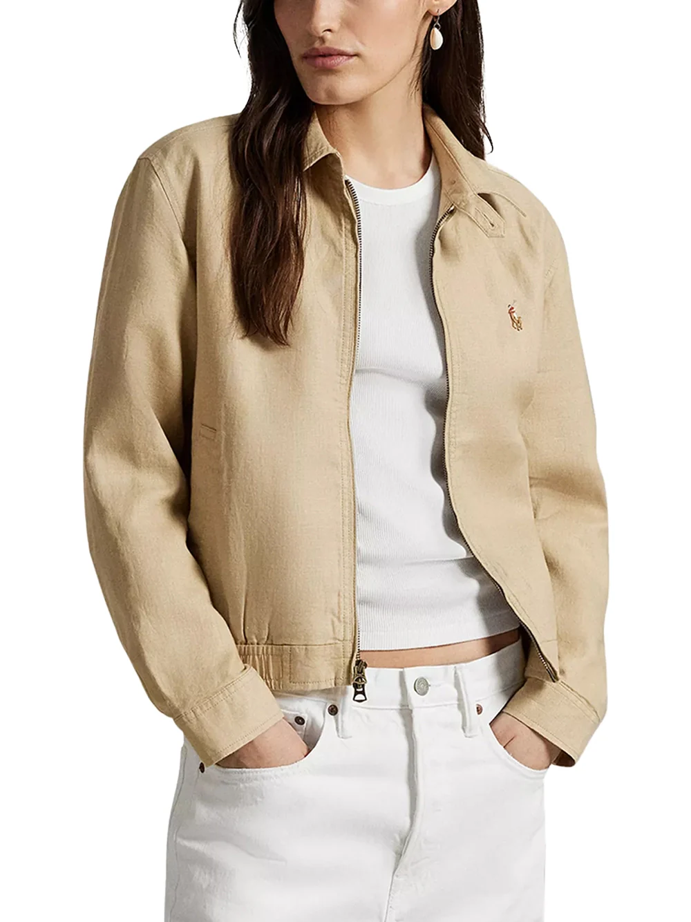 Ralph Lauren Linen Windbreaker Tan - Image 3