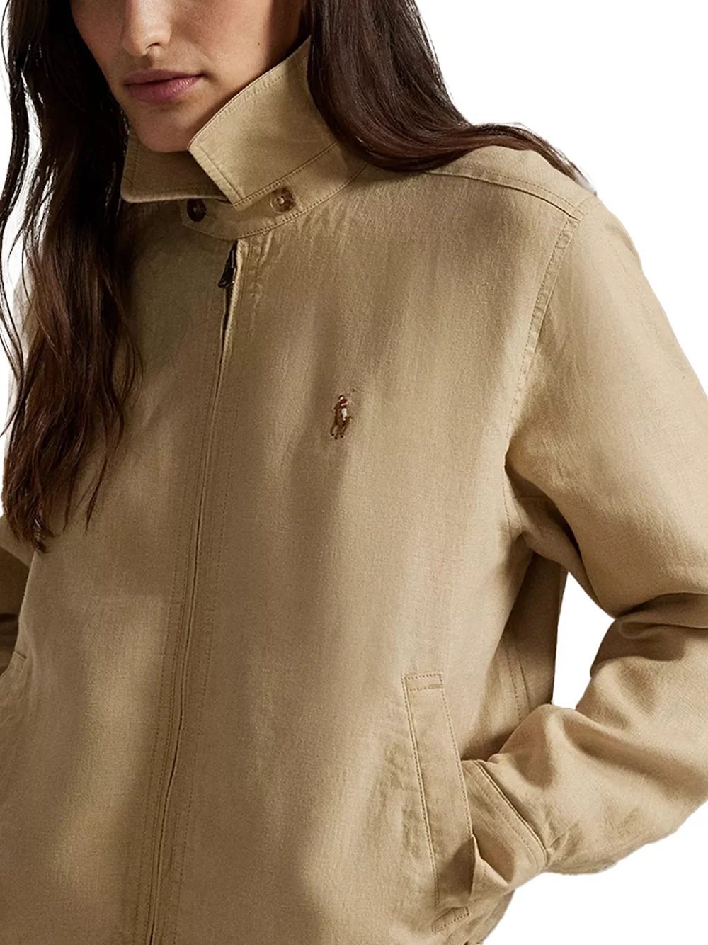 Ralph Lauren Linen Windbreaker Tan - Image 4