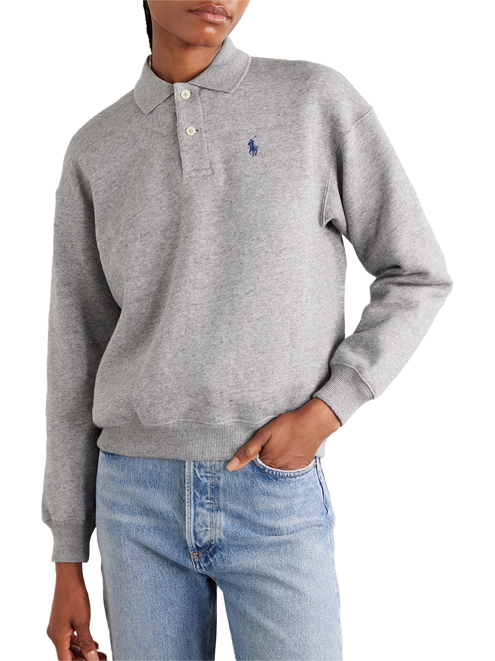 Ralph Lauren Long-Sleeve Polo Grey - Image 3
