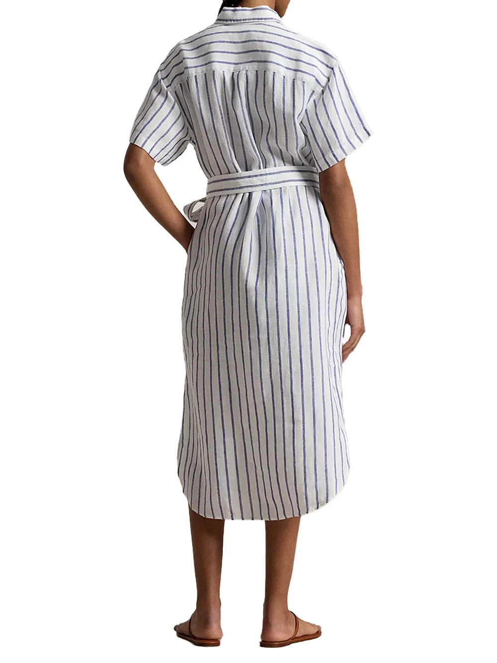 Ralph Lauren Midi Dress White Blue - Image 5