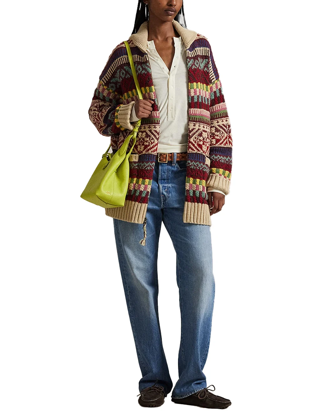 Polo Ralph Lauren Wool Cardigan Brick Multi - Image 2