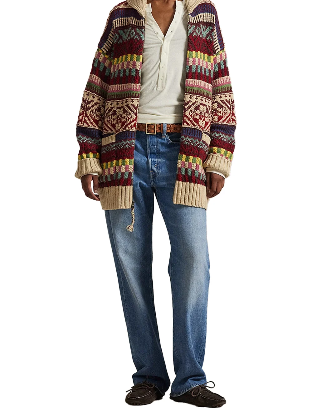 Polo Ralph Lauren Wool Cardigan Brick Multi - Image 3