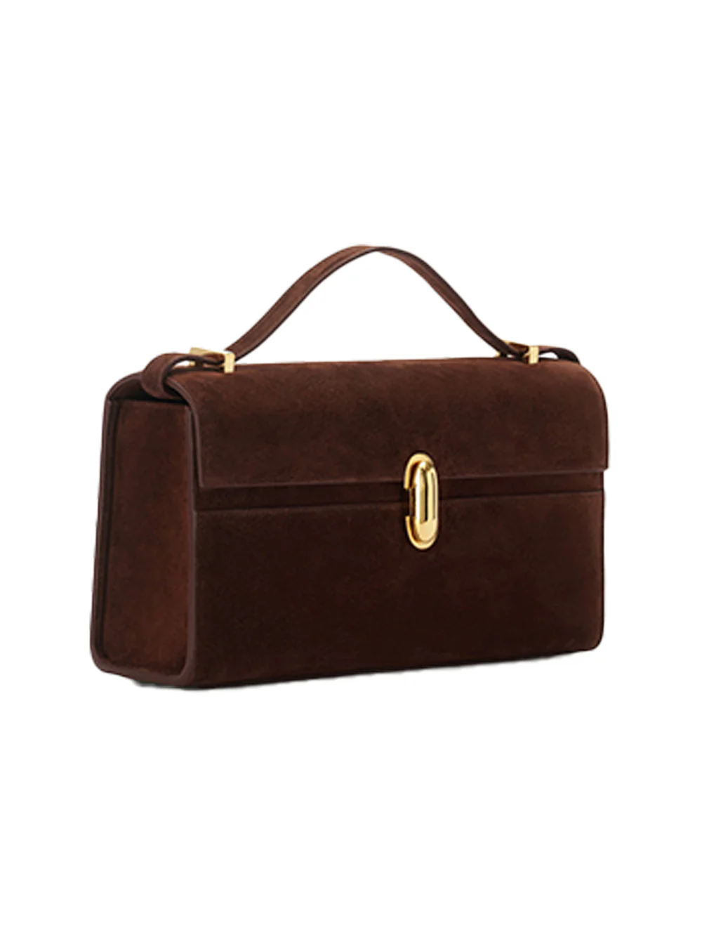 Savette symmetry 26 crossbody bag in suede Espresso - Image 3