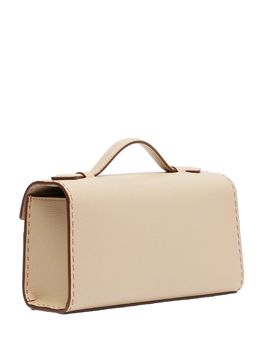 Savette symmetry pochette in grained leather Bone Bag - Image 6